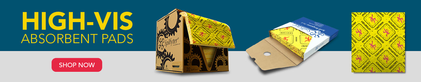 Absorbents For Less high-visibility absorbent pads for oil, chemical, and universal spill control