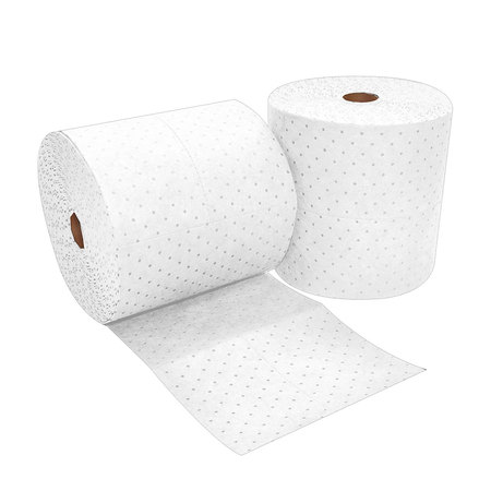 16" x 150 ft Standard White Oil-Only HW Absorbent Roll 2/Bag