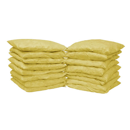 8.5" x 17" Premium Yellow Hazmat Absorbent Pillow 10/Box